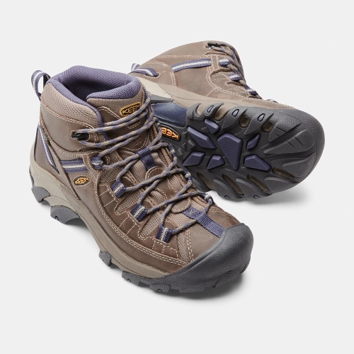 Women's Keen Targhee II Waterproof Mid Hiking Boots Brown Purple | XTL-509631