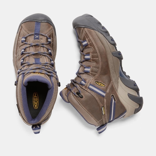 Women's Keen Targhee II Waterproof Mid Hiking Boots Brown Purple | XTL-509631