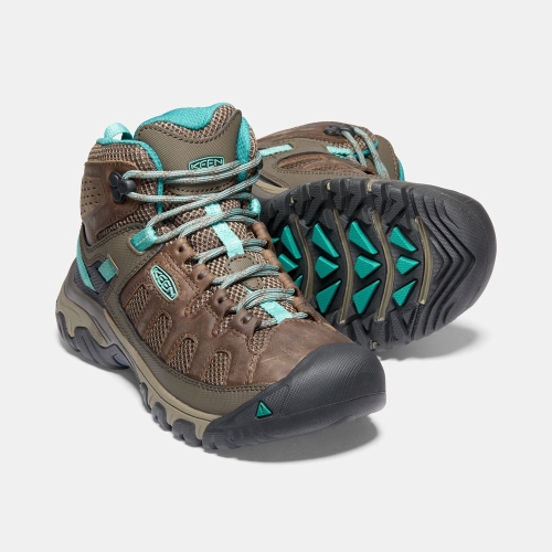 Women's Keen Targhee Vent Mid Hiking Boots Brown Turquoise | ZKY-482051