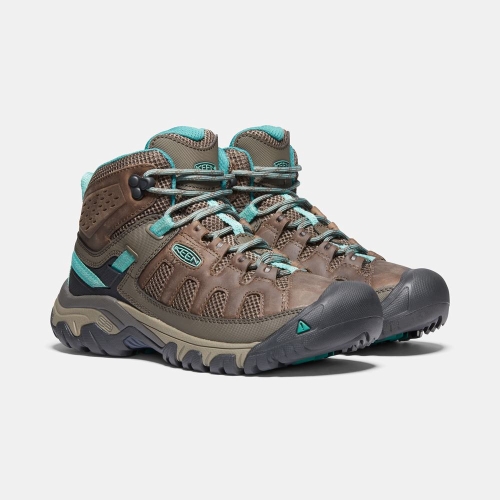 Women's Keen Targhee Vent Mid Hiking Boots Brown Turquoise | ZKY-482051