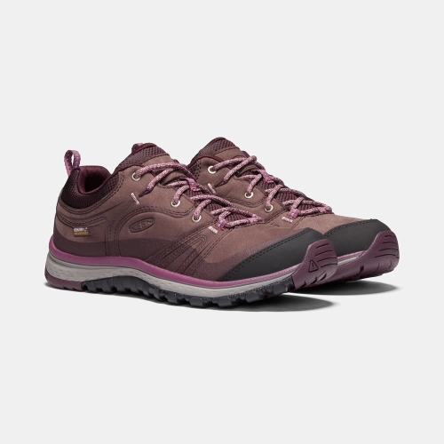 Women's Keen Terradora Leather Waterproof Hiking Shoes Purple | BHX-863572