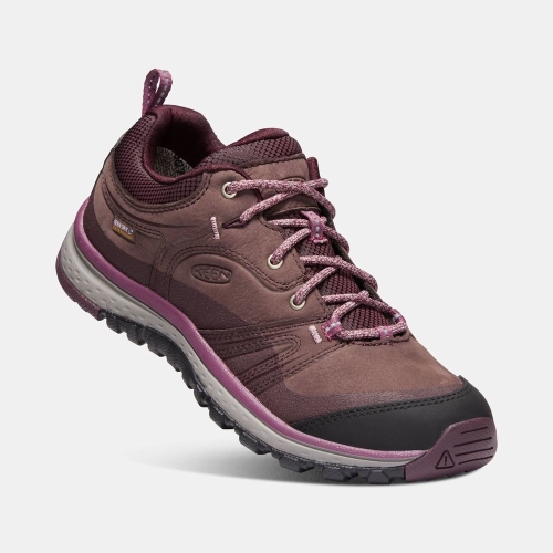 Women's Keen Terradora Leather Waterproof Hiking Shoes Purple | BHX-863572