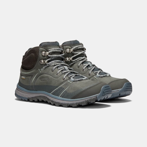 Women's Keen Terradora Leather Waterproof Mid Hiking Boots Olive | QUE-236704