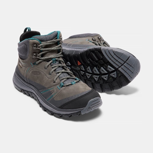 Women's Keen Terradora Leather Waterproof Mid Hiking Boots Deep Grey | TVC-976250