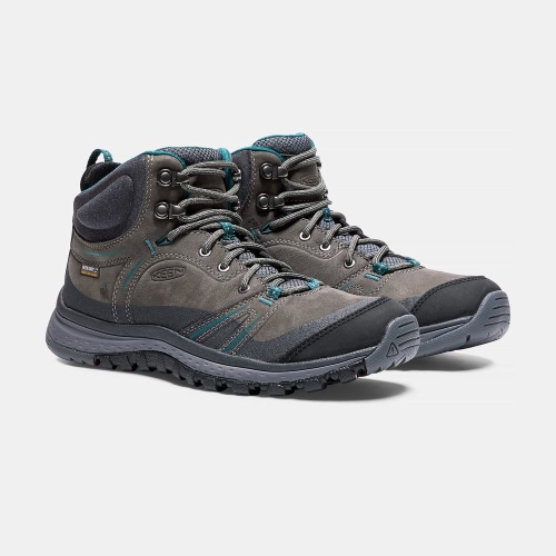 Women's Keen Terradora Leather Waterproof Mid Hiking Boots Deep Grey | TVC-976250