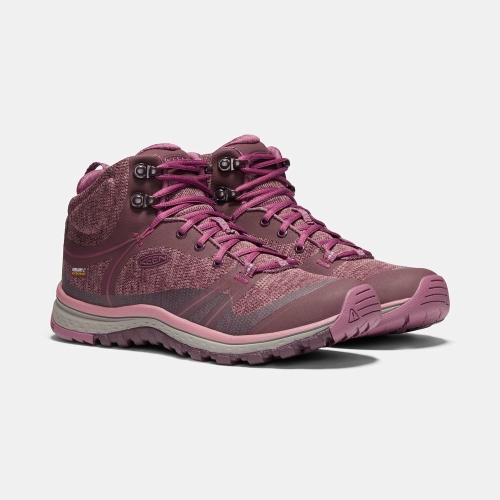 Women's Keen Terradora Waterproof Mid Hiking Boots Purple | BAK-538021