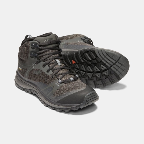 Women's Keen Terradora Waterproof Mid Hiking Boots Deep Grey Black | HFO-160873