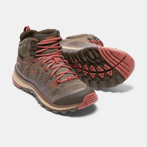 Women's Keen Terradora Waterproof Mid Hiking Boots Brown | OQC-823906