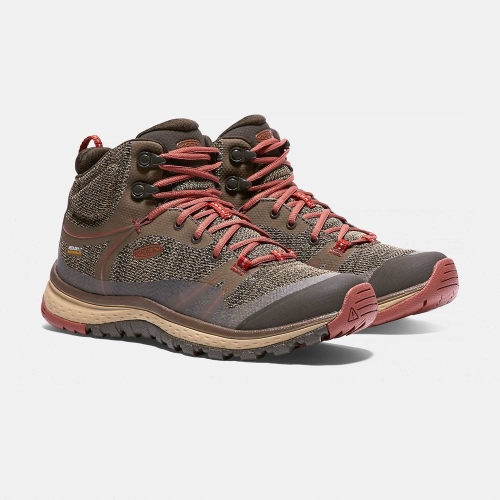 Women's Keen Terradora Waterproof Mid Hiking Boots Brown | OQC-823906