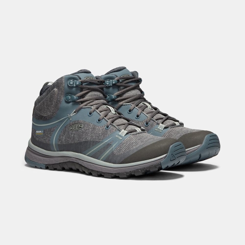 Women's Keen Terradora Waterproof Mid Hiking Boots Grey Blue | SWA-021875