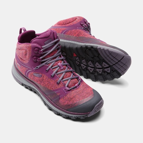 Women's Keen Terradora Waterproof Mid Hiking Boots Purple | WYR-542103