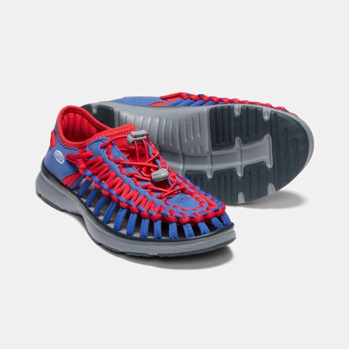 Women's Keen Uneek O2 Uneek Sandals Blue Red | IRH-407563