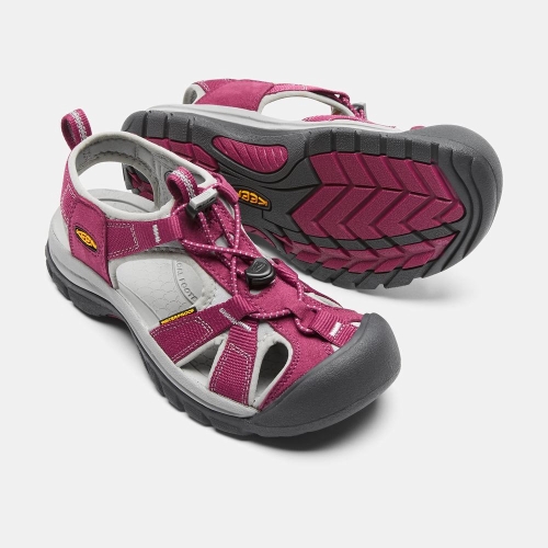 Women's Keen Venice H2 Sandals Red Grey | IME-185342