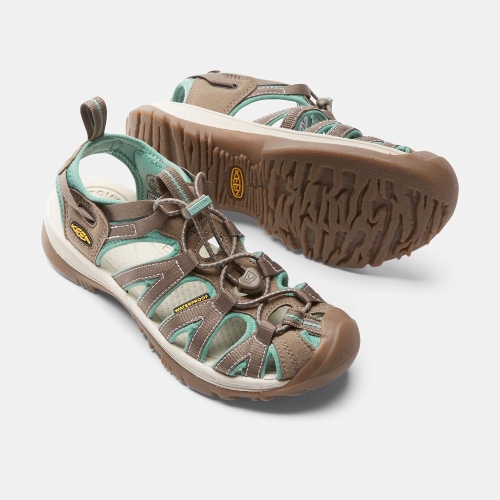 Women's Keen Whisper Hiking Sandals Brown Turquoise | ZPY-380745