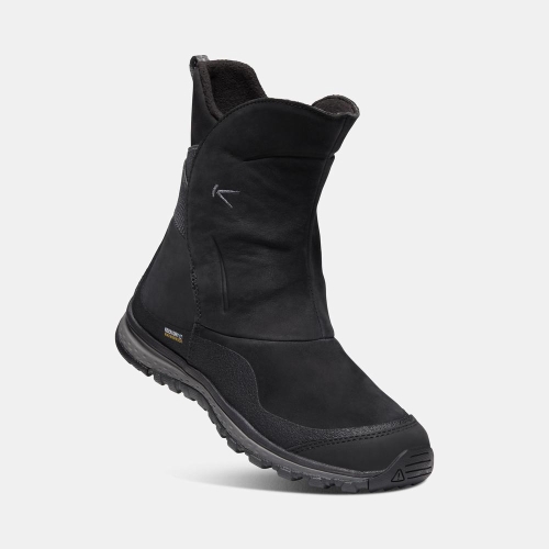 Women's Keen Winterterra Leather Waterproof Winter Boots Black | AUK-034681