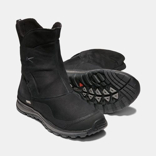 Women's Keen Winterterra Leather Waterproof Winter Boots Black | AUK-034681