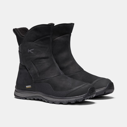 Women's Keen Winterterra Leather Waterproof Winter Boots Black | AUK-034681