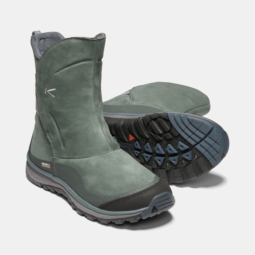 Women's Keen Winterterra Leather Waterproof Winter Boots Olive | PTF-421738