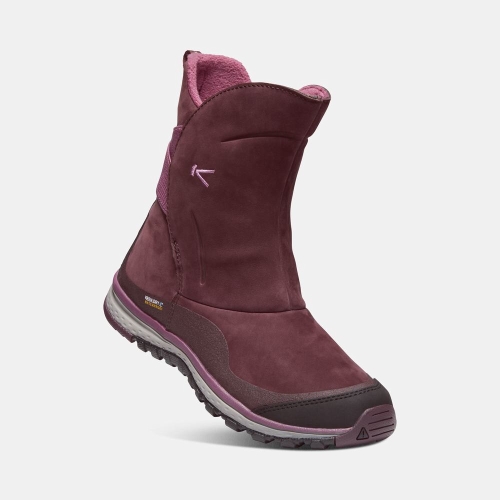 Women's Keen Winterterra Leather Waterproof Winter Boots Burgundy | QAH-314729