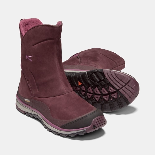 Women's Keen Winterterra Leather Waterproof Winter Boots Burgundy | QAH-314729